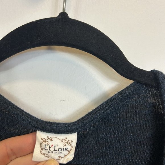 Women’s Et’ Lois Size Large Button Front Oversized Cardigan Top Blue - Picture 4 of 7